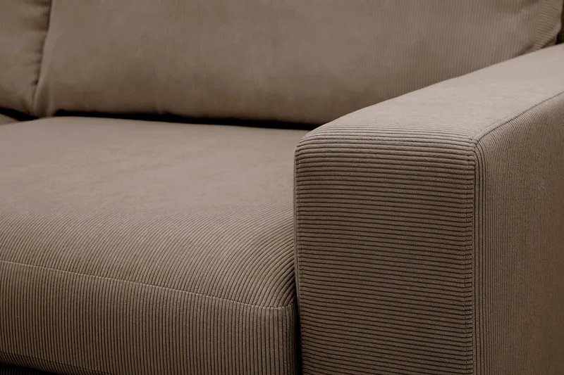 Scandi dyb 3-personers sofa i Jernbanefløjl - Brun - Møbler - Sofaer - 3 personers sofa