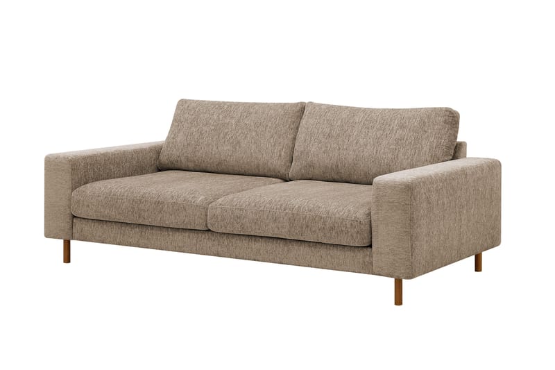 Scandi dyb 3-personers sofa i chenille - Mørk beige - Møbler - Sofaer - Velour sofaer