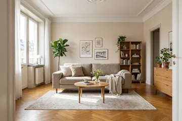 Scandi dyb 3-personers sofa i chenille - Mørk beige - Møbler - Sofaer - Velour sofaer