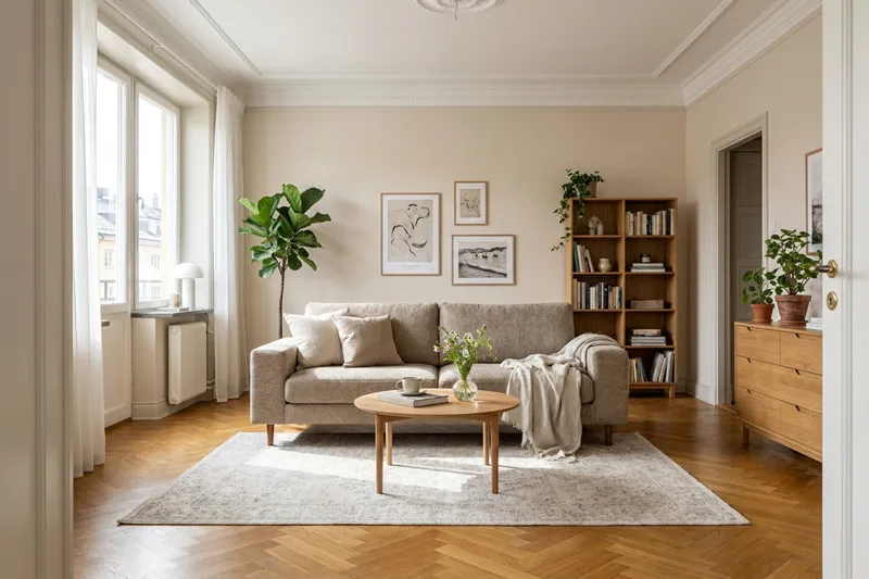 Scandi dyb 3-personers sofa i chenille - Mørk beige - Møbler - Sofaer - Velour sofaer