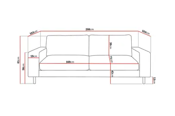 Scandi dyb 3-personers sofa i Jernbanefløjl - Brun - Møbler - Sofaer - 3 personers sofa