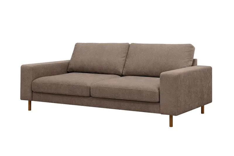 Scandi dyb 3-personers sofa i stof - Mørkebrun - Møbler - Sofaer - 3 personers sofa