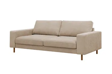 Scandi dyb 3-personers sofa i stof - Beige - Møbler - Sofaer - 3 personers sofa