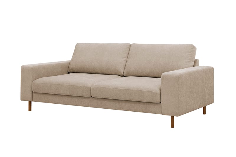 Scandi dyb 3-personers sofa i stof - Beige - Møbler - Sofaer - 3 personers sofa