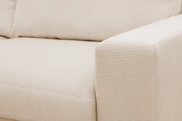 Scandi dyb 3-personers sofa i Jernbanefløjl - Beige - Møbler - Sofaer - 3 personers sofa