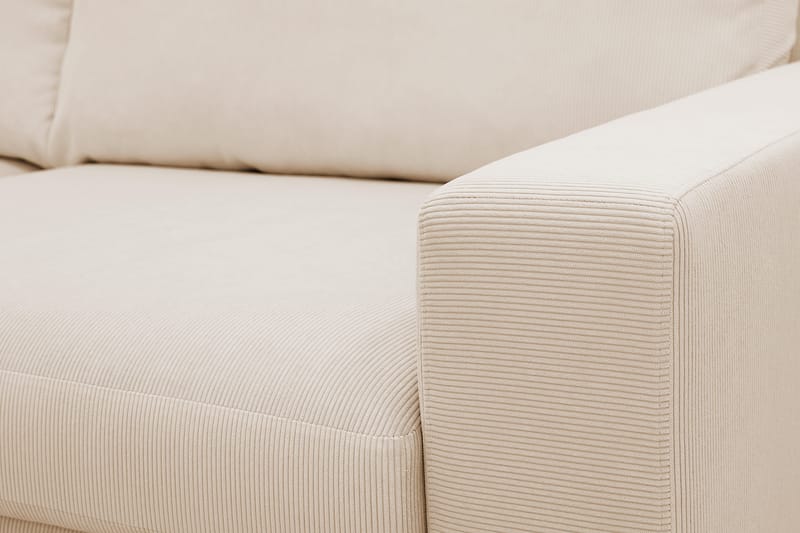 Scandi dyb 3-personers sofa i Jernbanefløjl - Beige - Møbler - Sofaer - 3 personers sofa