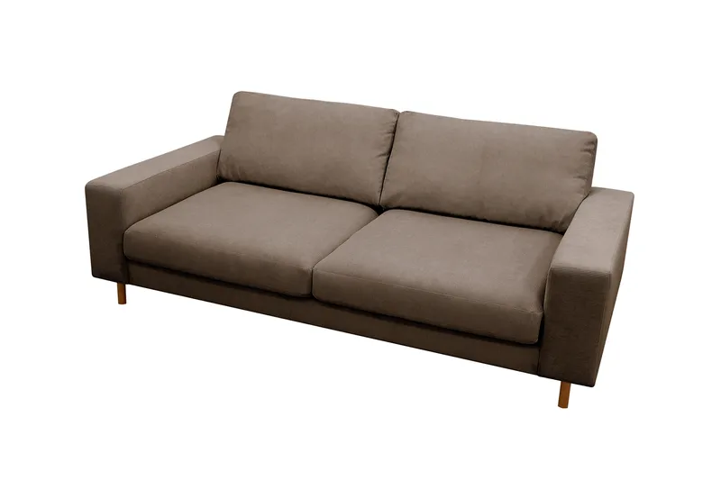 Scandi dyb 3-personers sofa i Jernbanefløjl - Brun - Møbler - Sofaer - 3 personers sofa