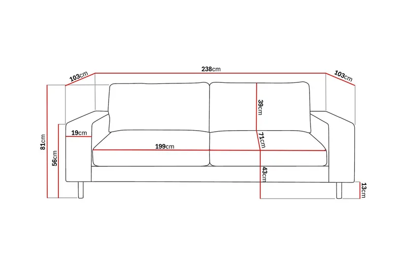 Scandi Dyb 4-personers sofa i chenille - Grå - Møbler - Sofaer - Velour sofaer