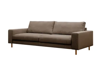 Scandi Dyb 4-personers sofa i Jernbanefløjl - Brun - Møbler - Sofaer - 4 personers sofa