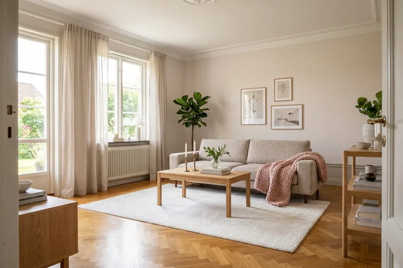 Scandi Dyb 4-personers sofa i chenille - Beige - Møbler - Sofaer - Velour sofaer