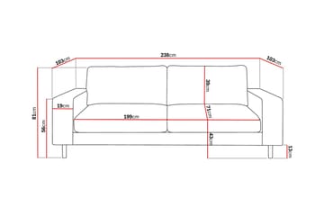 Scandi Dyb 4-personers sofa i Jernbanefløjl - Brun - Møbler - Sofaer - 4 personers sofa