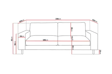 Scandi Dyb 4-personers sofa i chenille - Mørk beige - Møbler - Sofaer - 4 personers sofa