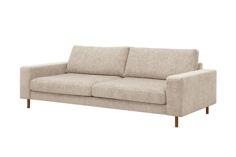 Scandi Dyb 4-personers sofa i chenille - Beige - Møbler - Sofaer - Velour sofaer