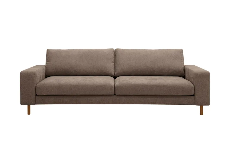 Scandi Dyb 4-personers sofa i stof, Mørkebrun