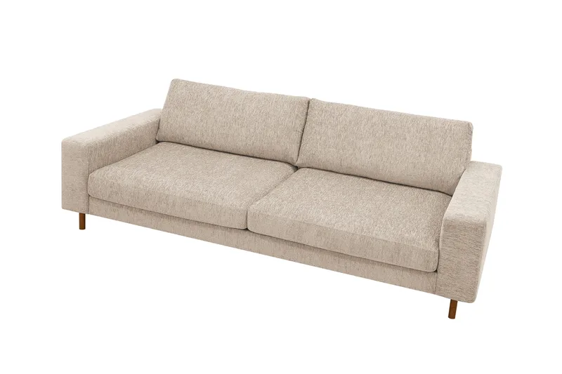 Scandi Dyb 4-personers sofa i chenille - Beige - Møbler - Sofaer - Velour sofaer