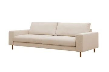 Scandi Dyb 4-personers sofa i Jernbanefløjl - Beige - Møbler - Sofaer - 4 personers sofa
