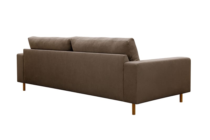 Scandi Dyb 4-personers sofa i Jernbanefløjl - Brun - Møbler - Sofaer - 4 personers sofa