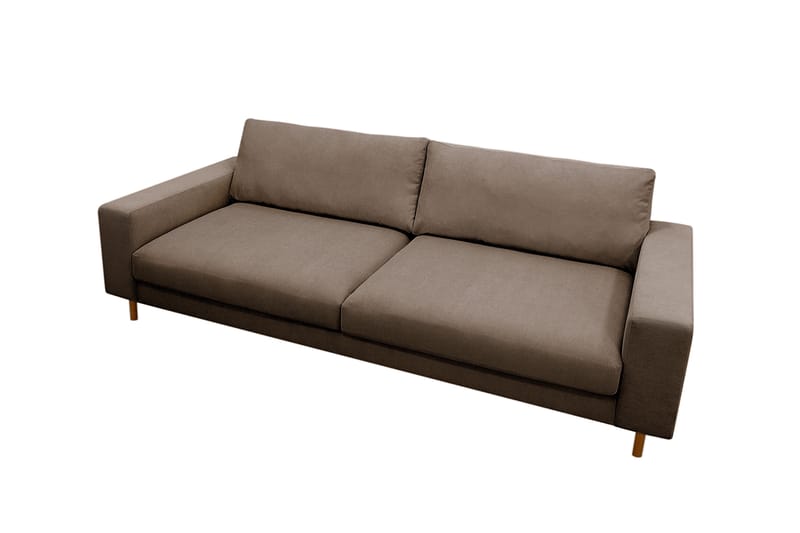 Scandi Dyb 4-personers sofa i Jernbanefløjl - Brun - Møbler - Sofaer - 4 personers sofa
