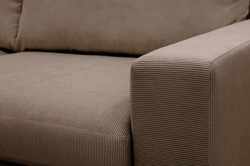 Scandi Dyb 4-personers sofa i Jernbanefløjl - Brun - Møbler - Sofaer - 4 personers sofa