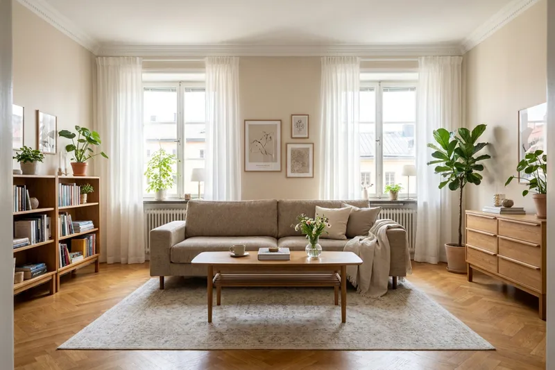 Scandi Dyb 4-personers sofa i chenille - Mørk beige - Møbler - Sofaer - 4 personers sofa