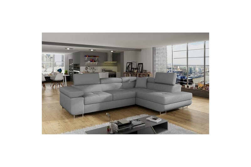 Sektionssofa Eltap Anton 272x203x85 cm - Jarell 04, Lysegrå, Højre - Møbler - Sofaer - Sovesofaer