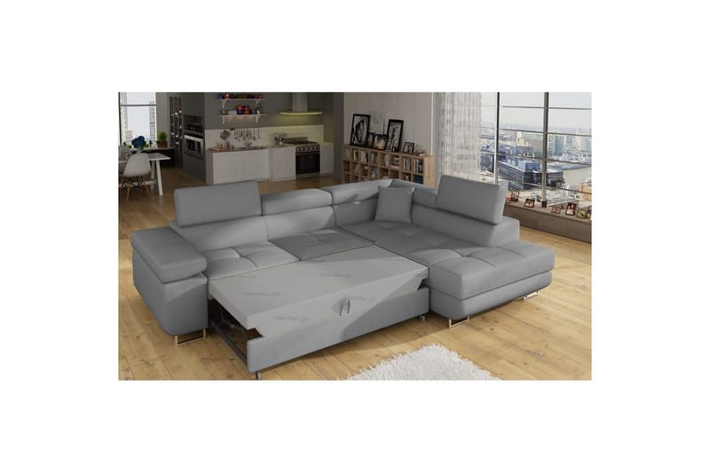 Sektionssofa Eltap Anton 272x203x85 cm - Jarell 04, Lysegrå, Højre - Møbler - Sofaer - Sovesofaer