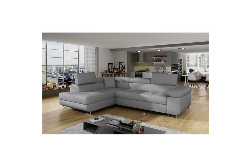 Sektionssofa Eltap Anton 272x203x85 cm - Jarell 04, Lysegrå, Venstre - Møbler - Sofaer - Sovesofaer
