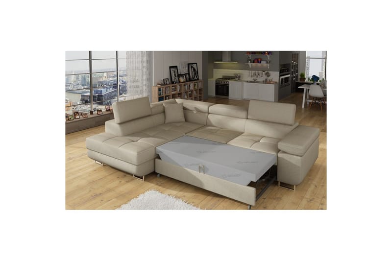 Sektionssofa Eltap Anton 272x203x85 cm - Jarell 18, Lys Beige, Venstre - Møbler - Sofaer - Sovesofaer