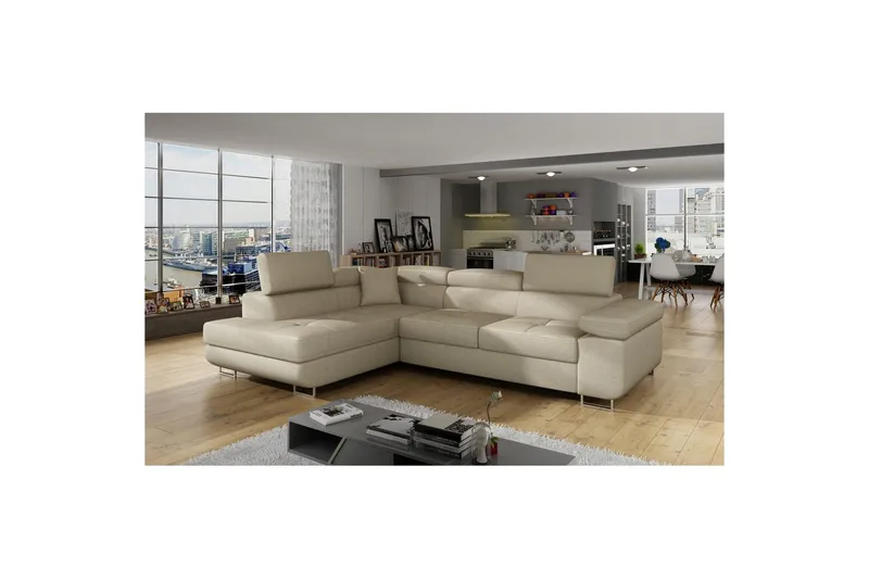 Sektionssofa Eltap Anton 272x203x85 cm - Jarell 18, Lys Beige, Venstre - Møbler - Sofaer - Sovesofaer