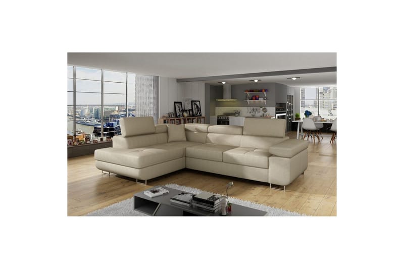 Sektionssofa Eltap Anton 272x203x85 cm - Jarell 18, Lys Beige, Venstre - Møbler - Sofaer - Sovesofaer