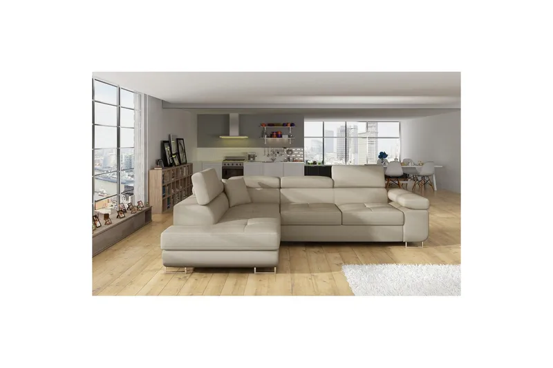 Sektionssofa Eltap Anton 272x203x85 cm - Jarell 18, Lys Beige, Venstre - Møbler - Sofaer - Sovesofaer