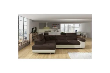 Sektionssofa Eltap Anton 272x203x85 cm - Jasmine 29, Soft 33, Brun, Beige, Venstre - Møbler - Sofaer - Sovesofaer