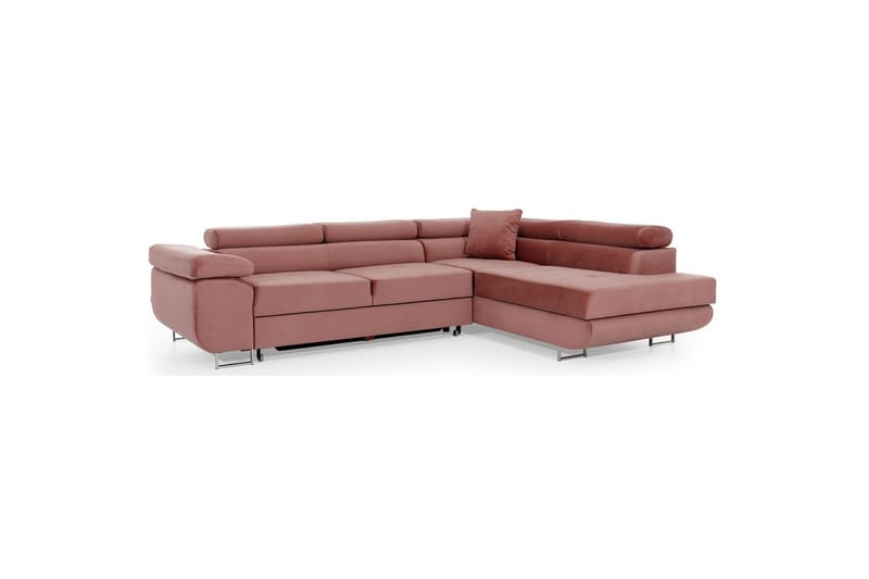 Sektionssofa Eltap Anton 272x203x85 cm - Monolit 63, Pink, Højre - Møbler - Sofaer - Sovesofaer