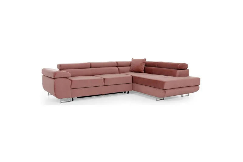 Sektionssofa Eltap Anton 272x203x85 cm - Monolit 63, Pink, Højre - Møbler - Sofaer - Sovesofaer