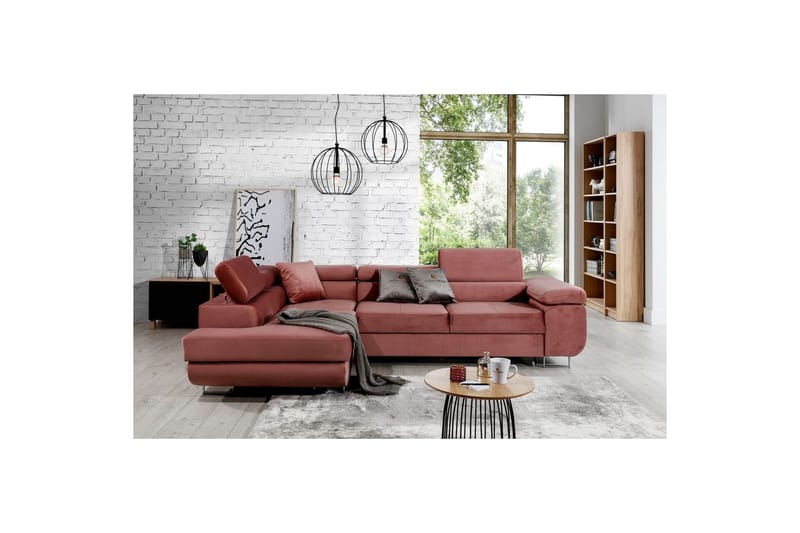 Sektionssofa Eltap Anton 272x203x85 cm - Monolit 63, Pink, Venstre - Møbler - Sofaer - Sovesofaer
