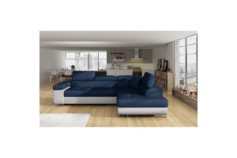 Sektionssofa Eltap Anton 272x203x85 cm - Monolit 77, Monolit 84, Blå, Lysegrå, Højre - Møbler - Sofaer - Sovesofaer