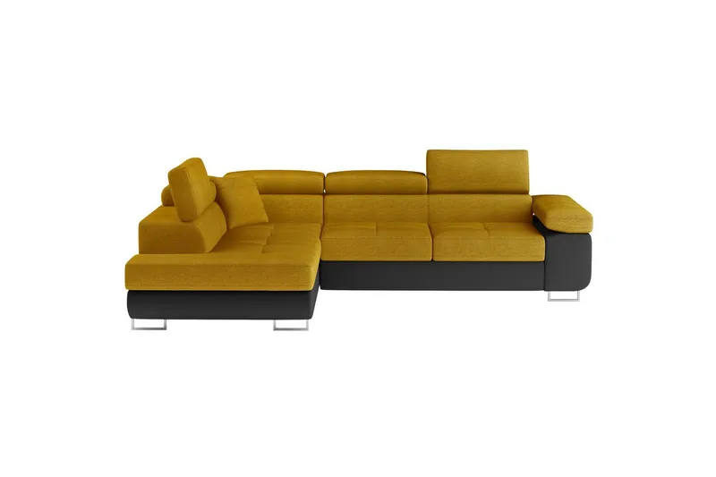 Sektionssofa Eltap Anton 272x203x85 cm, Omega 68, Soft 11, Gul, Sort, Venstre