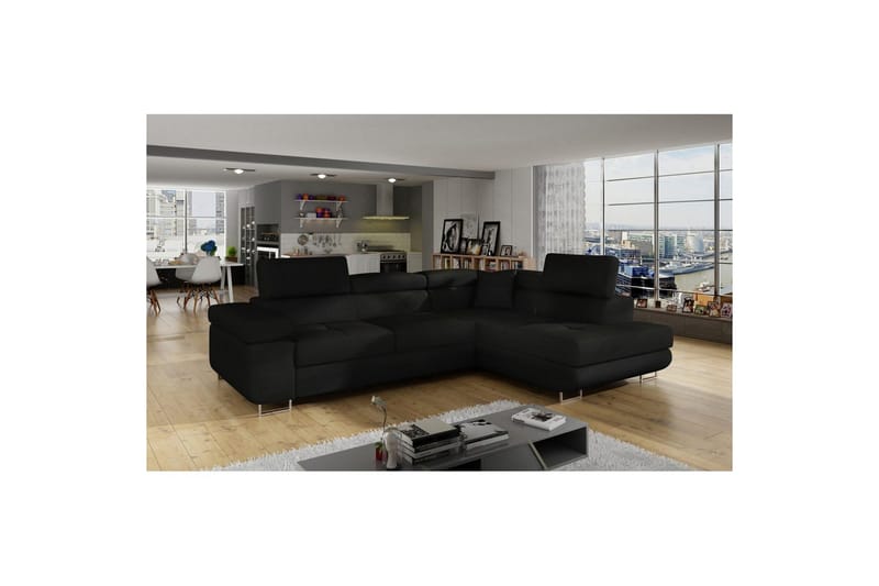 Sektionssofa Eltap Anton 272x203x85 cm - Sawana 14, Sort, Højre - Møbler - Sofaer - Sovesofaer