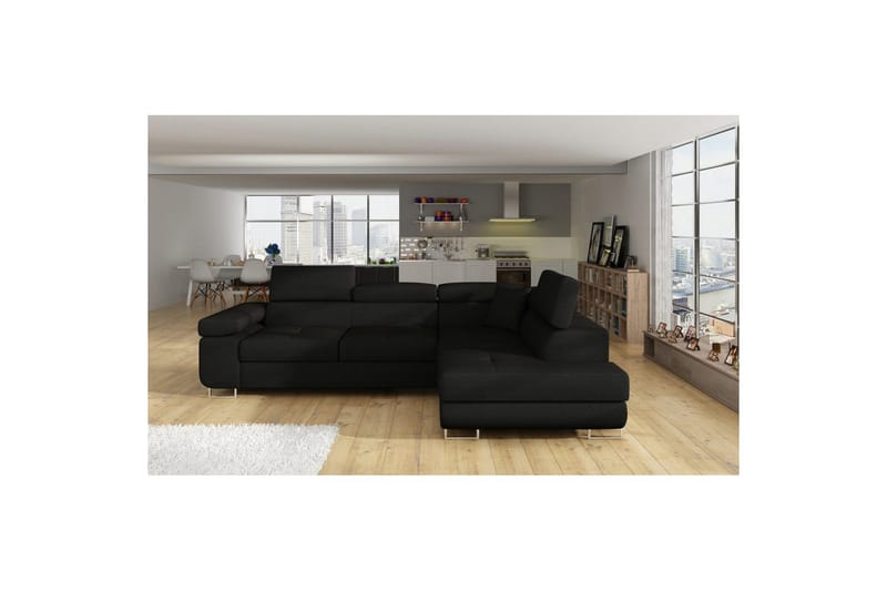 Sektionssofa Eltap Anton 272x203x85 cm - Sawana 14, Sort, Højre - Møbler - Sofaer - Sovesofaer