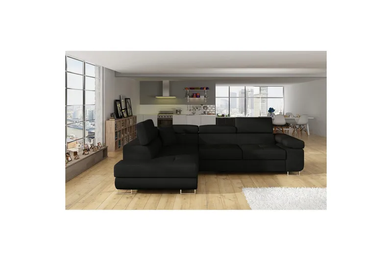 Sektionssofa Eltap Anton 272x203x85 cm - Sawana 14, Sort, Venstre - Møbler - Sofaer - Sovesofaer