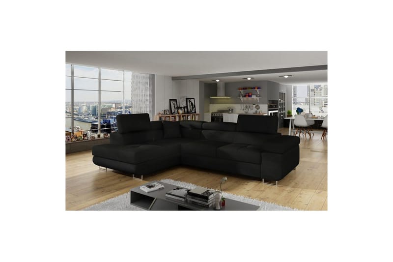 Sektionssofa Eltap Anton 272x203x85 cm - Sawana 14, Sort, Venstre - Møbler - Sofaer - Sovesofaer