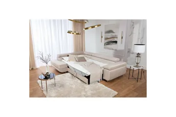 Sektionssofa Eltap Anton 272x203x85 cm - Paros 02, Beige, Venstre - Møbler - Sofaer - Sovesofaer