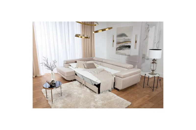 Sektionssofa Eltap Anton 272x203x85 cm - Paros 02, Beige, Venstre - M øbler - Sofaer - Sovesofaer