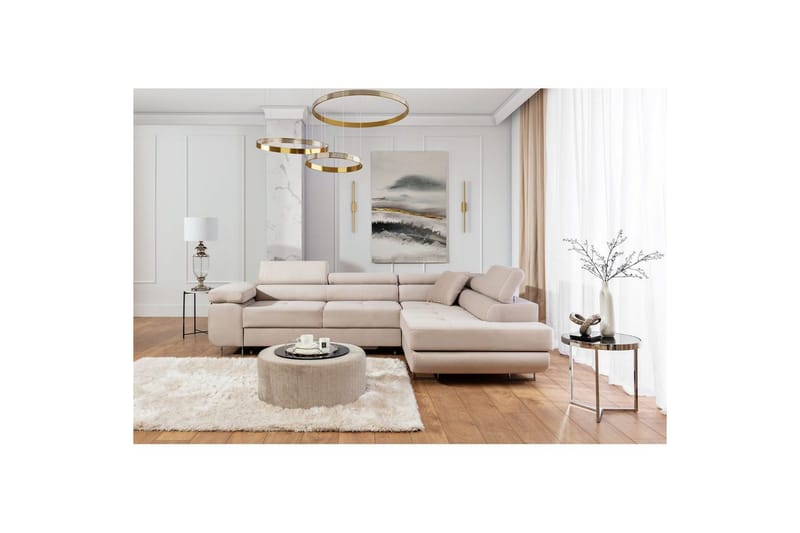 Sektionssofa Eltap Anton 272x203x85 cm - Paros 02, Beige, Højre - Møbler - Sofaer - Sovesofaer