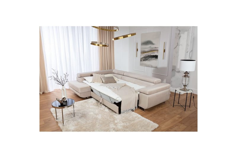 Sektionssofa Eltap Anton 272x203x85 cm - Paros 02, Beige, Venstre - Møbler - Sofaer - Sovesofaer