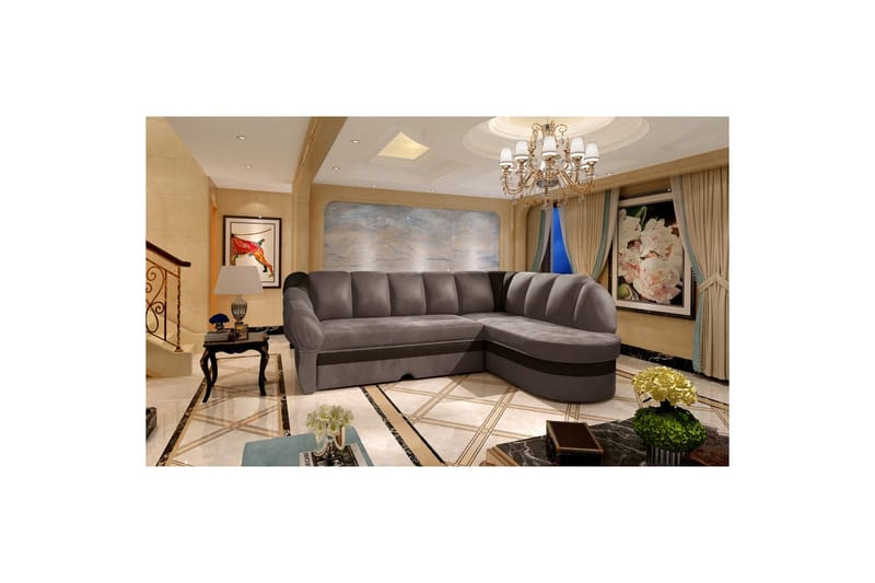 Sektionssofa Eltap Benano 250x85x180 cm - Monolit 09, Monolit 29, Mørk Beige, Brun, Højre - Møbler - Sofaer - Sovesofaer