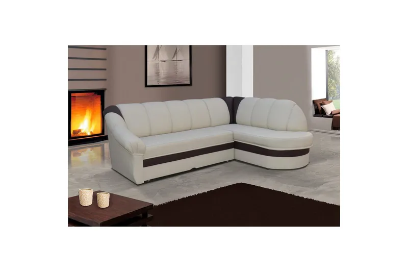 Sektionssofa Eltap Benano 250x85x180 cm - Soft 33, Soft 66, Beige, Mørkebrun, Højre - Møbler - Sofaer - Sovesofaer