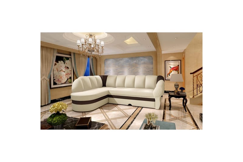 Sektionssofa Eltap Benano 250x85x180 cm, Soft 33, Soft 66, Beige, Mørkebrun, Venstre