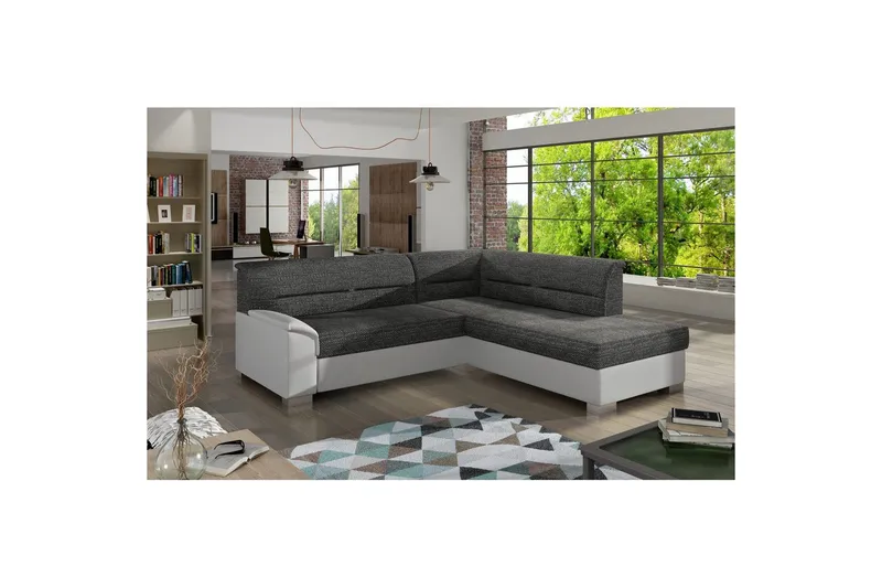 Sektionssofa Eltap Bergen 247x214x83 cm, Berlin 02, Soft 17, Hvid, Højre