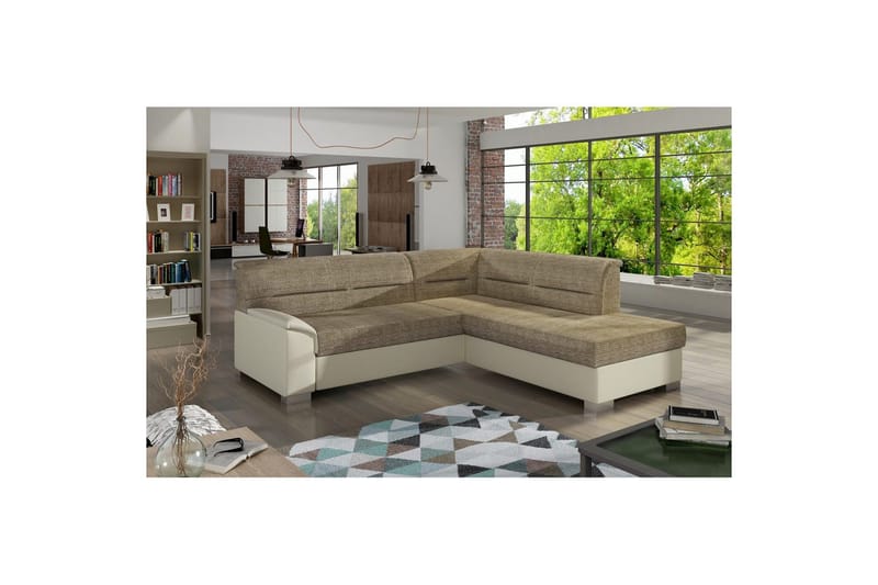 Sektionssofa Eltap Bergen 247x214x83 cm - Berlin 03, Soft 33, Beige, Højre - Møbler - Sofaer - Sovesofaer